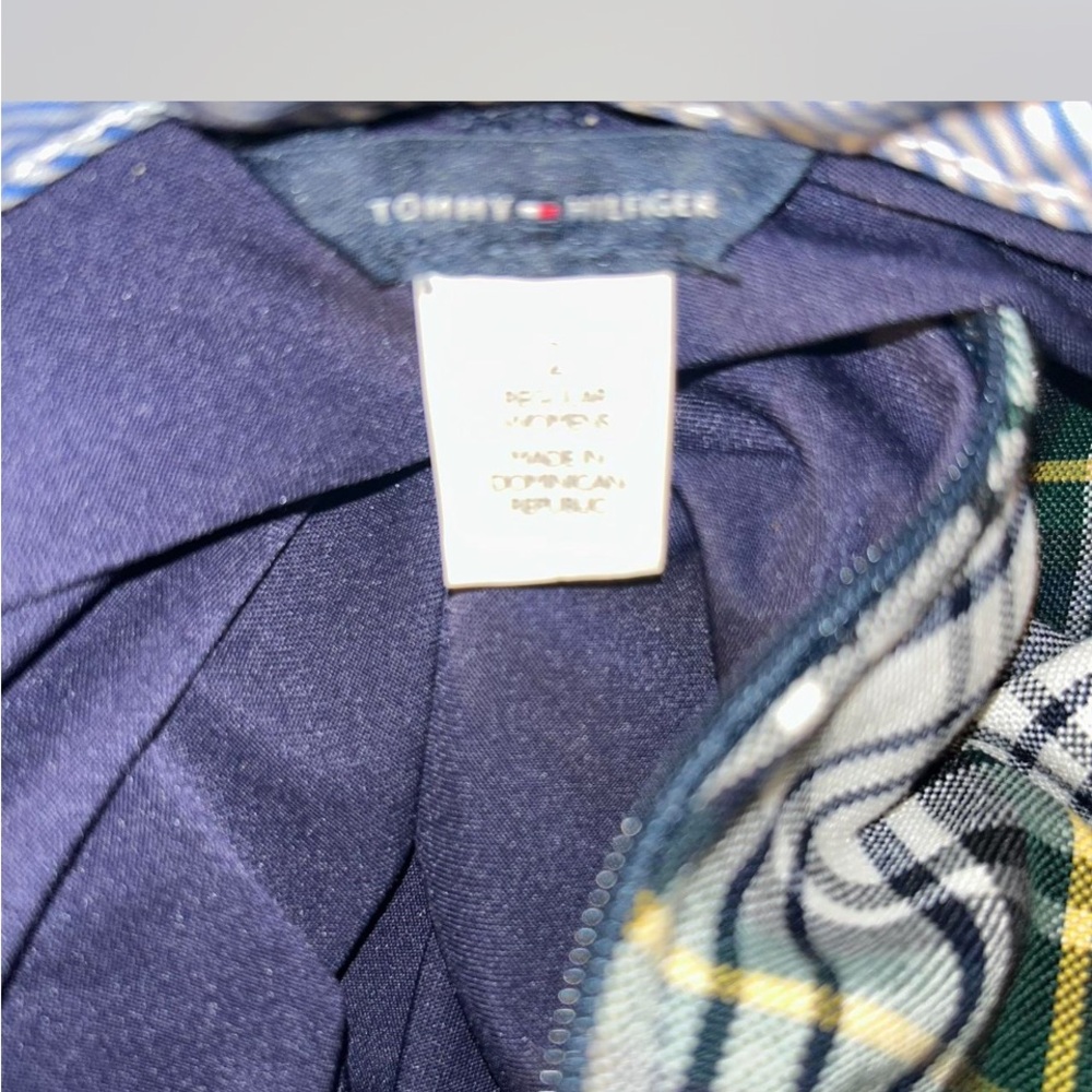 Tommy Hilfiger Navy and Green Plaid Apparel